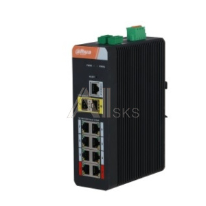 1995801 Коммутатор Dahua DH-IS4210-8GT-120 10-портовый гигабитный управляемый с PoE, промышленное исполнение, 8xRJ45 1Gb PoE, 2xSFP 1Gb uplink, суммарно 120Вт