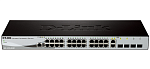 D-Link DES-1210-28/ME/B3B, WEB Smart III Switch with 24 10/100Base-TX + 2 Combo of 10/100/1000BASE-T/SFP + 2 SFP16K Mac address, 802.3x Flow Control,