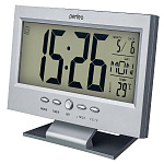 1738822 Perfeo Часы-будильник "Set", серебряный, (PF-S2618) время, температура, дата
