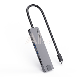 WL-UHP3409 Docking Station WAVLINK USB-C Travel Mini/100W PowerDelivery/ 1xUSB3.0/1xUSB2.0/1xHDMI 4K 30HZ/1xGigabit LAN/SD/Micro SD Card Reader