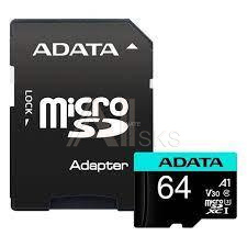 3205419 Карта памяти MICRO SDXC 64GB W/ADAP. AUSDX64GUI3V30SA2-RA1 ADATA