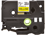 TZEFX661 Brother TZeFX661: для печати наклеек черным на желтом фоне с универсальным ИД, 36 мм
