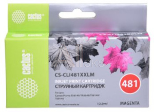 1077915 Картридж струйный Cactus CS-CLI481XXLM пурпурный (12.2мл) для Canon Pixma TR7540/TR8540/TS6140/TS8140