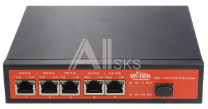 WI-PS306GF-UPS Wi-Tek Неуправляемый коммутатор 5 PoE портов 1000Base-T + 1 SFPПитание от солнечной панели 12В, от аккумулятора 12В, от 18-32В DCКонтроллер ИБП/контро