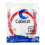 11051974 Cabeus PC-UTP-RJ45-Cat.5e-1.5m-RD Патч-корд U/UTP, категория 5е, 2xRJ45/8p8c, неэкранированный, красный, PVC, 1.5м