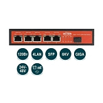 WI-PS306GF-UPS, Коммутатор неуправляемый с функцией UPS, 5хGE PoE + 1хSFP, DIP переключатель