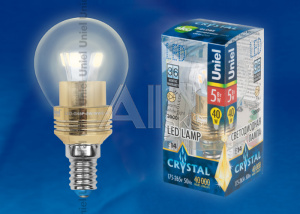 10061 LED-G45P-5W/WW/E14/CL ALC02GD пластик