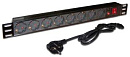 Блок розеток Блок розеток 19", 1-фазный с выключателем, 10A / 250V, 8xSchuko, шнур 1.8 м, вилка Schuko