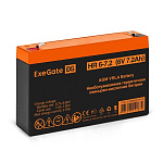 1798518 Exegate EX285651RUS Аккумуляторная батарея HR 6-7.2 (6V 7.2Ah, клеммы F1)