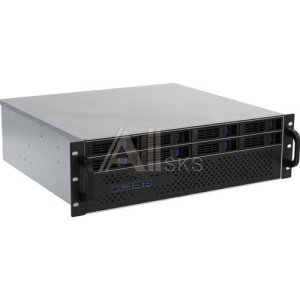 1888887 Procase ES308XS-SATA3-B-0 Корпус 3U Rack server case (8 SATA III/SAS 12Gbit hotswap HDD), черный, без блока питания, глубина 400мм, MB 12"x13"