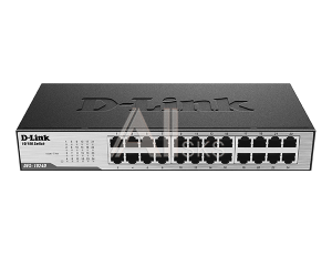 D-Link DES-1024D/G1A, 24-port UTP 10/100Mbps Auto-sensing, Stand-alone, Unmanaged 11-inch desktop and rack-mount, 1U, D-link Green technology, Metal