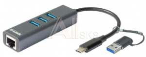 1871952 Разветвитель USB 3.0 D-Link DUB-2332 3порт. черный (DUB-2332/A1A)