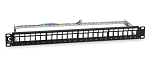 Кабель Cabeus PLB-24-SH Модульная патч-панель 19", 24 порта, 1U, для экранированных модулей, с задним кабельным организатором (без модулей)