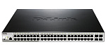 DGS-1210-52P/ME/B1A Коммутатор D-LINK PROJ Управляемый L2 PoE-коммутатор, 48x1000Base-T PoE, 4x1000Base-X SFP, PoE-бюджет 193 Вт, защита от статического электричества до 6 кВ, CLI,