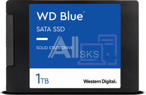 1000682221 Твердотельный накопитель/ WD SSD Blue, 1.0TB, 2.5" 7mm, SATA3, 3D TLC, R/W 560/530MB/s, IOPs 95 000/84 000, TBW 400, DWPD 0.2 (12 мес.)