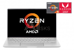 1367050 Ноутбук Asus Zenbook UM433DA-A5029 Ryzen 5 3500U/8Gb/SSD512Gb/AMD Radeon Vega 8/14"/IPS/FHD (1920x1080)/noOS/silver/WiFi/BT/Cam/Bag