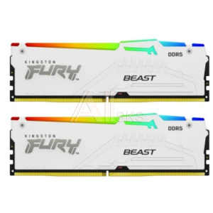 11013922 Модуль памяти KINGSTON DIMM 64Gb 2х32Gb DDR5 PC48000 6000MHz Fury Beast RGB White (KF560C40BWAK2-64)