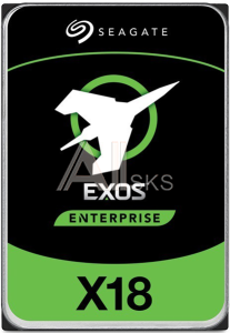 Жесткий диск SEAGATE Exos X18 HDD 3.5" SAS 18Tb, 7200 rpm, 256Mb buffer, 512e/4kn, CMR, ST18000NM004J, 1 year