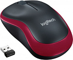 1891714 Мышь Logitech M185 черный/красный оптическая (1000dpi) беспроводная USB1.1 для ноутбука (2but)