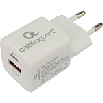 11035187 Cablexpert Зарядное устройство 20Вт, 3А, QC3.0/PD, 1xUSB, 1xType-C, белый, пакет (MP3A-PC-46)