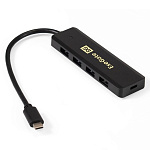 1972066 Exegate EX293986RUS USB-Хаб (концентратор) ExeGate DUB-4CP/1 (кабель-адаптер USB Type C --> 4xUSB3.0, Plug&Play, черный)