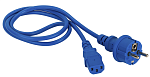 LAN-PP13/SH-5.0-BL Шнур питания C13-Schuko прямая, 3х0.75, 220В, 10А, синий, 5 метров