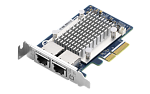 1000561001 Сетевая карта QNAP Сетевая карта/ QXG-5G2T-111C PCIe Gen3 x2, Dual-port 4-speed 5 GbE network expansion card (5Gbps/ 2.5Gbps/ 1Gbps/ 100Mbps) Low-profile bracket