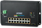 1000572700 Коммутатор Planet коммутатор/ WGS-4215-16P2S IP40, IPv6/IPv4, 16-Port 1000T 802.3at PoE + 2-Port 100/1000X SFP Wall-mount Managed Ethernet Switch (-10 to 60 C,
