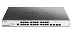 D-Link DGS-3000-28XMP/B1A, L2 Managed Switch with 24 10/100/1000Base-T ports and 4 10GBase-X SFP+ ports (24 PoE ports 802.3af/802.3at (30 W), PoE Bud