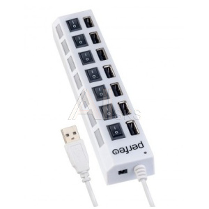 1859118 Perfeo USB-HUB 7 Port, (PF-H033 White) белый [PF_C3224]