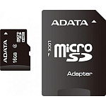 1241068 Карта памяти MICRO SDHC 16GB W/ADAP. CLASS4 AUSDH16GCL4-RA1 ADATA