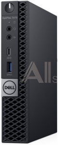 1218160 ПК Dell Optiplex 7070 Micro i5 9500 (3)/8Gb/SSD256Gb/UHDG 630/Linux Ubuntu 64/GbitEth/WiFi/BT/130W/клавиатура/мышь/черный