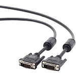 1325784 Кабель DVI-D dual link Gembird/Cablexpert , 25M/25M, 1.8м, черный, экран, феррит.кольца, пакет(CC-DVI2-BK-6)