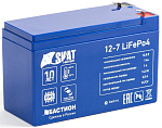 1000624556 645 Skat i-Battery 12-7 LiFePo4 аккумуляторная батарея, 12 В, 7 Ач Li-Ion АКБ, на базе LiFePo4 элементов IFR 26650, структура 2P4S. Номинальное