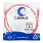 1692517 Cabeus PC-UTP-RJ45-Cat.6-1m-RD Патч-корд U/UTP, категория 6, 2xRJ45/8p8c, неэкранированный, красный, PVC, 1м