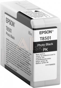 1037236 Картридж струйный Epson T8501 C13T850100 фото черный (80мл) для Epson SureColor SC-P800