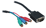 47082 Переходный кабель Kramer Electronics C-GM/3RVF-1 VGA (Вилка) - 3 RCA (Розетки), 0.25 м
