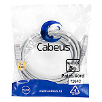 11051997 Cabeus PC-FTP-RJ45-Cat.5e-3m Патч-корд F/UTP, категория 5е, 2xRJ45/8p8c, экранированный, серый, PVC, 3м