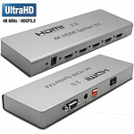 1504652 ORIENT HDMI 4K Splitter HSP0104H-2.0, 1->4, HDMI 2.0/3D, UHDTV 4K/ 60Hz (3840x2160)/HDTV1080p, HDCP2.2, EDID управление, RS232 порт, IR вход, внешний