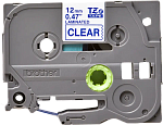 TZE133 Brother TZe133: для печати наклеек синим на прозрачном фоне, ширина: 12 мм.