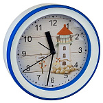 1863828 Perfeo Quartz часы-будильник "PF-TC-009", круглые диам. 15,3 см, подвес на стену, маяк