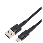 11040041 Rexant (18-7060) Кабель USB-A – Lightning для Apple, 2,4А, 1м, в черной нейлоновой оплетке
