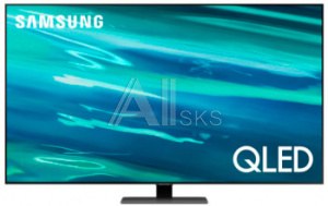 1834025 Телевизор QLED Samsung 75" QE75Q80AAUXRU Series 8 черненое серебро 4K Ultra HD 120Hz DVB-T2 DVB-C DVB-S2 WiFi Smart TV (RUS)
