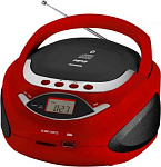1088073 Аудиомагнитола Telefunken TF-CSRP3494B красный 2Вт/CD/CDRW/MP3/FM(an)/USB/BT/SD/MMC
