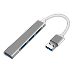 1875583 Корпус ORIENT CU-322, USB 3.0 (USB 3.1 Gen1)/USB 2.0 HUB 4 порта: 1xUSB3.0+3xUSB2.0, USB штекер тип А, алюминиевый , серебристый (31234)