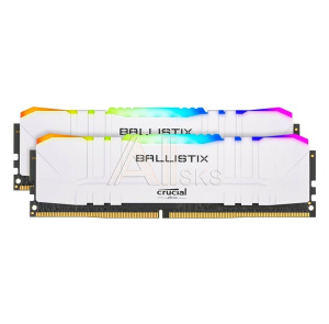 1289785 Модуль памяти CRUCIAL Ballistix RGB Gaming DDR4 Общий объём памяти 16Гб Module capacity 8Гб Количество 2 3200 МГц Множитель частоты шины 16 1.35 В RGB