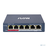 iFLOW F-SW-EM206POE-VM/L L2, Смарт-управляемый, 4 порта, 2 uplink порта 10/100M RJ45, 802.3af/at, бюджет PoE 45 Вт,CAT6; защита от перенапряжения 6 кВ