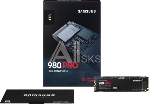 1000603356 Твердотельный накопитель Samsung SSD 1TB 980 PRO, V-NAND 3-bit MLC, Elpis, M.2 (2280) PCIe Gen 4.0 x4, NVMe 1.3c, R7000/W5000, IOPs 1 000 000/1 000
