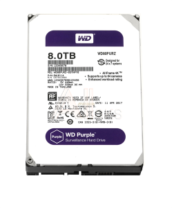 Western Digital HDD SATA-III 8000Gb Purple WD81PURZ, IntelliPower, 256MB buffer (DV&NVR)