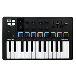 148193 MIDI клавиатура [231502] Arturia [MiniLAB 3 Black Edition] 25 клавиш, 8 энкодеров, 8 RGB пэдов, 8 фейдеров, дисплей, сенсорные регуляторы Pitch/Modula